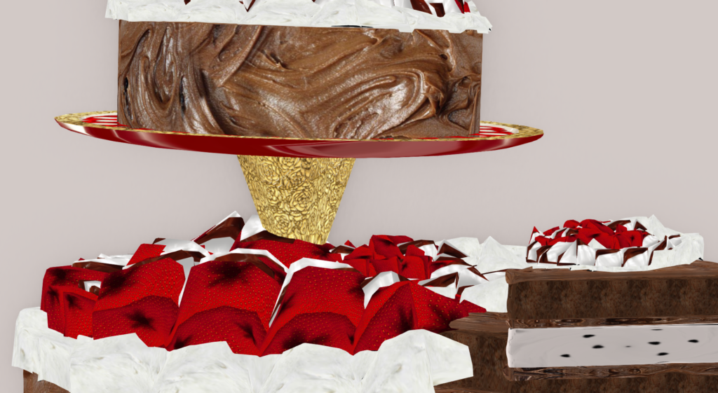 3 tier virtual chocolate cake