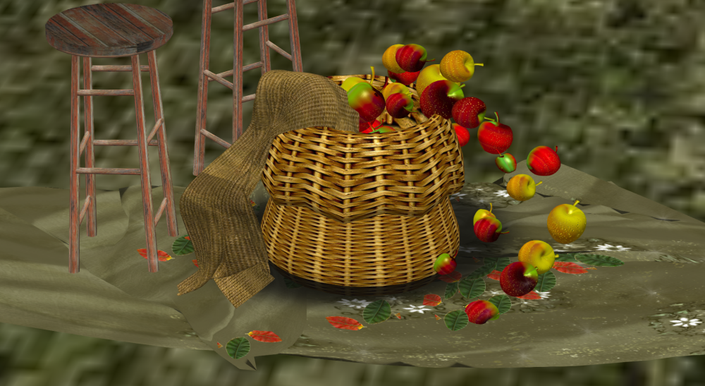Apple Basket with Stools